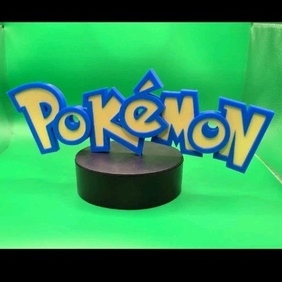 Pokemon Logo Schild, 3D gedruckt Videospiel Regal / Schreibtisch Kunst, Display Ornament