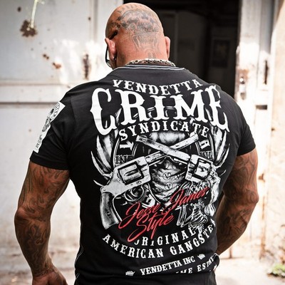 Vendetta Inc. Männer Rundhals T Shirt Jesse James schwarz 1191 Brandneu