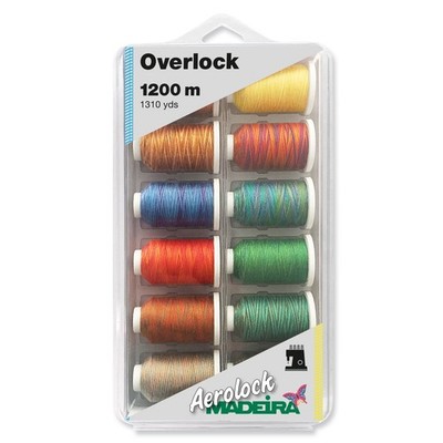 Madeira Overlock Box Aerolock No.125 12 x 1,200m Variegated Multicoloured