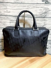 Dior Homme Leather Briefcase Logo Signature Business Bag Black Made In Italy