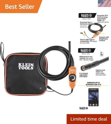 ET16 Borescope: 9mm Waterproof Digital Inspection Camera for Android Devices