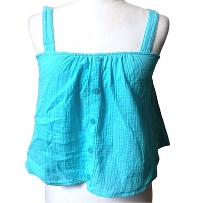 Colsie Lounge Sleep Pajama Top Womens Small Blue Sleeveless Cotton Soft NWT