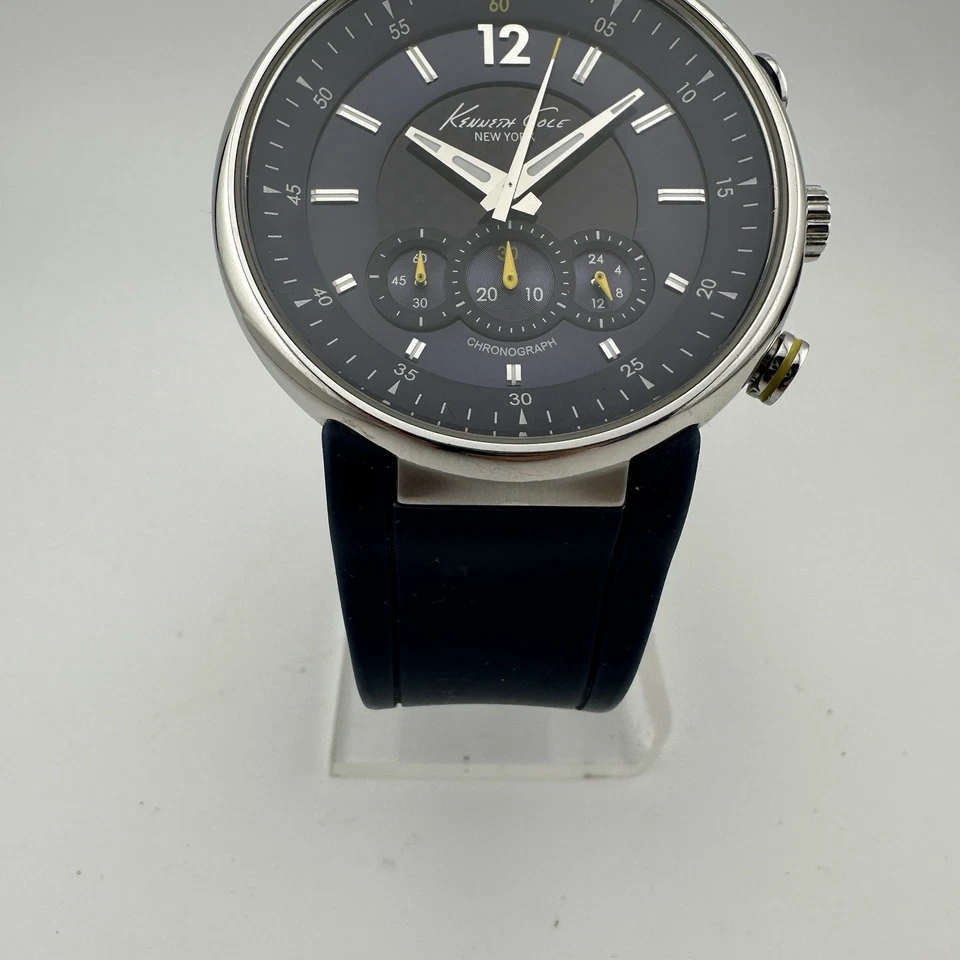 Kenneth Cole New York Men KC1647 Chronograph Blue Band 44mm Watch, New Battery - Image 4 of 4
