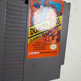 Donkey Kong Classics (NES, 1985) Video Game Cartrridge with Dust Sleeve Cover