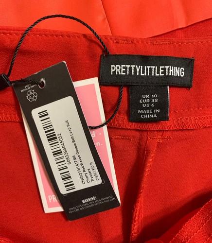 Nuevo con etiquetas Blazer PrettyLittleThing Talla 4 y Pantalones Talla 6 Hecho a Medida SF 49ers Traje de 2 piezas - Imagen 17 de 18