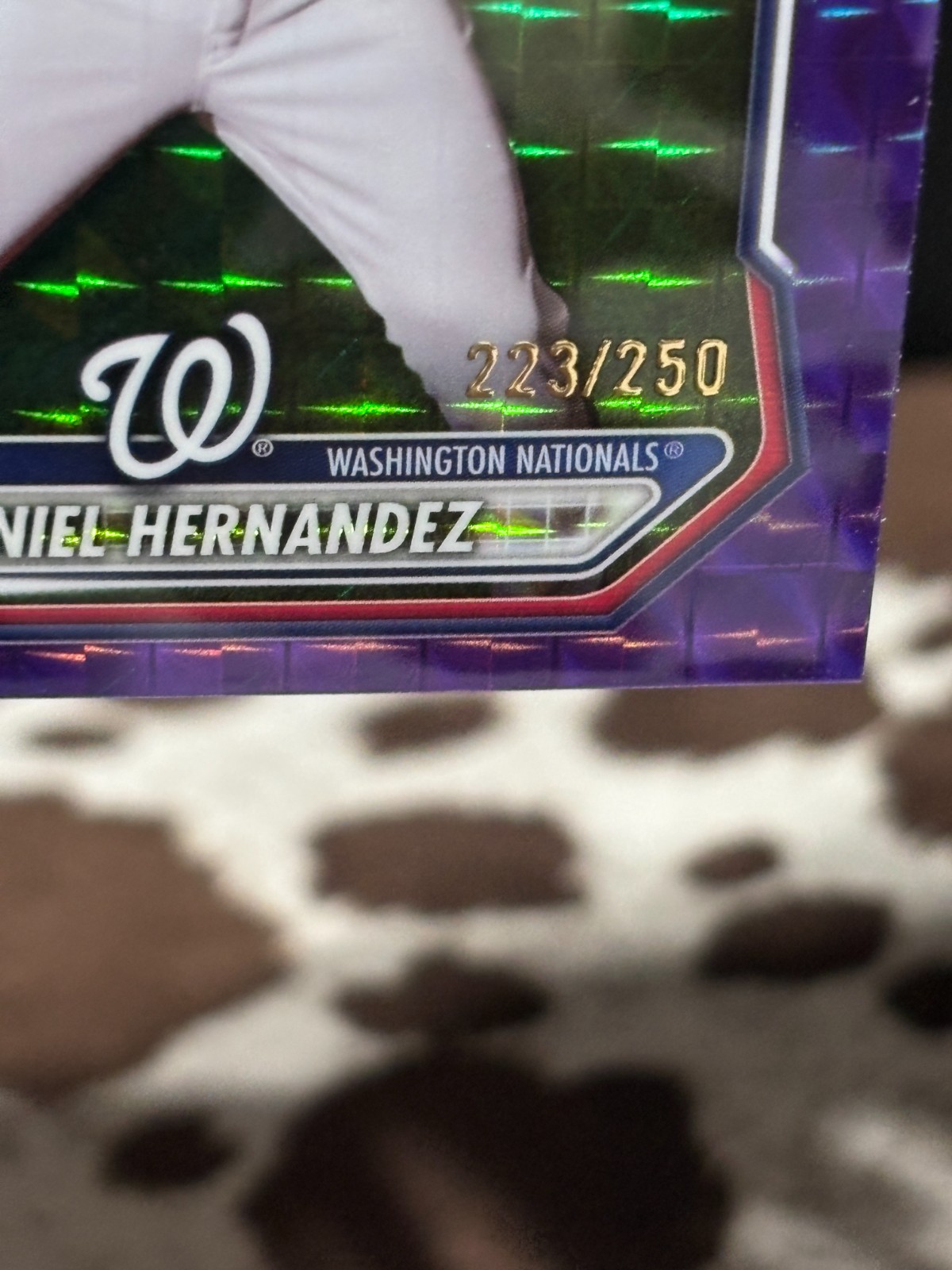 2026 Bowman Chrome #BCP-97 Daniel Hernandez Purple Geometric Refractor 223/250 view 5