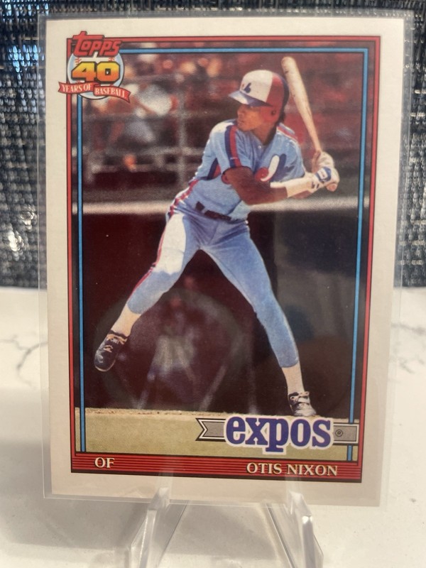 1991 Topps - Otis Nixon #558 B Before Copyright; Bold 40th Anniversary Logo/Back