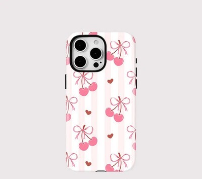 Cherry Bow iPhone Case   Coquette Shockproof MagSafe Cover