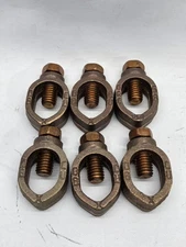 6 Pack Burndy GRC58 Mechanical Ground Rod Clamp 1AWG 5/8" Drive Rod 3/8" Stud