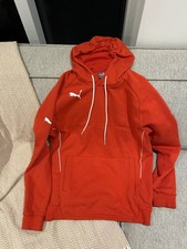 Puma Red Hoodie Men’s Large Printed Logo Pullover Sweatshirt