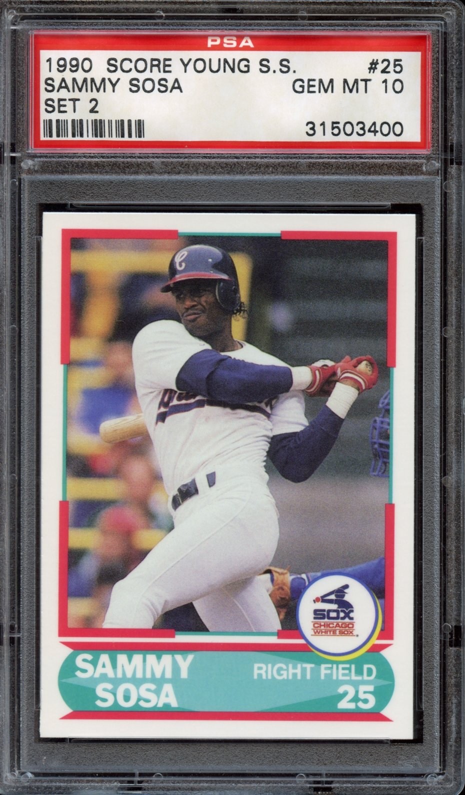 1990 Score Sammy Sosa #25 (Young Superstars) - Rookie RC - PSA 10 GEM MINT