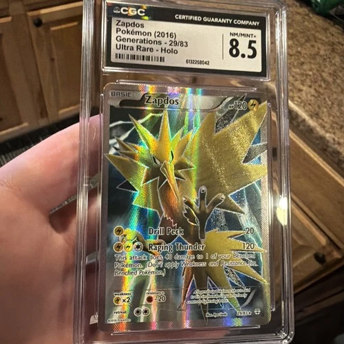 2016 POKEMON XY GENERATIONS #29 FULL ART/ZAPDOS CGC 8.5 NM to Mint Plus 🔥