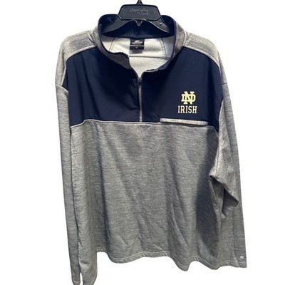 Colosseum Notre Dame Fighting Irish 4X Navy Blue Quarter Zip Pullover Men