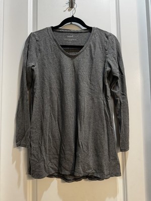 J Jill PureJill Gray Striped Shirred Back Tunic XS Armpit To Armpit18  Length28 