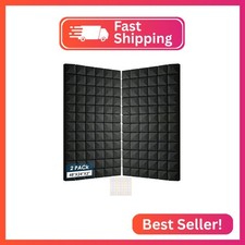 2 Pack Acoustic Foam Panels, 48 x 24 x 2" Sound Proof Foam Panels for Walls