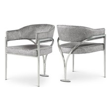 Meridian Furniture Madelyn Grey Velvet Dining Chair (Set of 2) -m