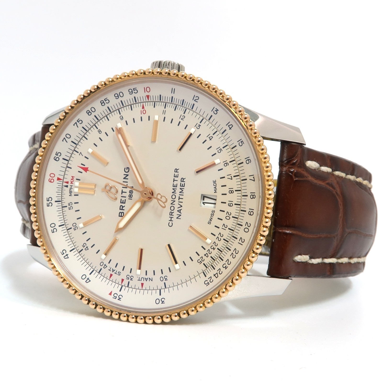 Breitling Navitimer Automatic 41 Silver Dial 18kt… - image 1