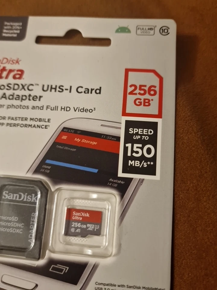 SanDisk Ultra 256GB microSDXC UHS-I Card with an included SD adapter *Brand New - Image 4 of 4