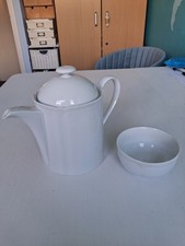 Vintage St Michael Stamford Teapot & Sugar Bowl Set White fine porcelain 2233