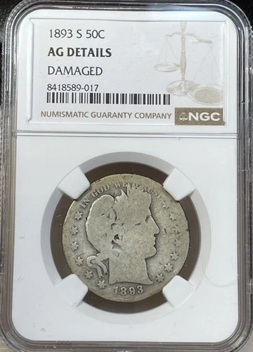 1893-S Barber Half Dollar NGC AG Details - Damaged