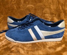 Gola Bullet Pearl Suede Women's Retro Trainers Navy Blue Gold Size 11 New
