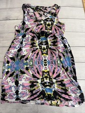 Vans Dress Womens Small Multicolor Abstract Sleeveless Tank Cotton Summer