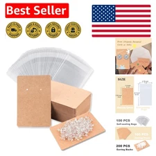 Earring Display Cards with 100 Pcs Earring Holder Cards 200 Pcs Earring Backs...