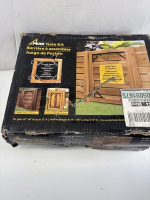 Peak Steel Gate Kit Strong & Square Black Fits 26-60 in Wide up to 72 in High