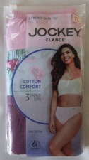 Jockey Elance 100 Cotton French Cut Underwear - Women's Size 8 - 3 Pack - New