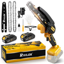 2 Batteries 6'' 4000w Mini Cordless Chainsaw Electric One-Hand Saw Wood uk