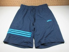adidas mens navy an blue Terry striped Climalite shorts M ed9274 EUC