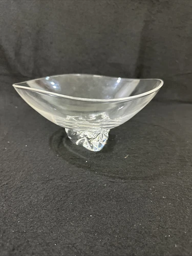 Vtg Retired $820 STEUBEN GLASS #8089 Trillium Footed Display Bowl Donald Pollard