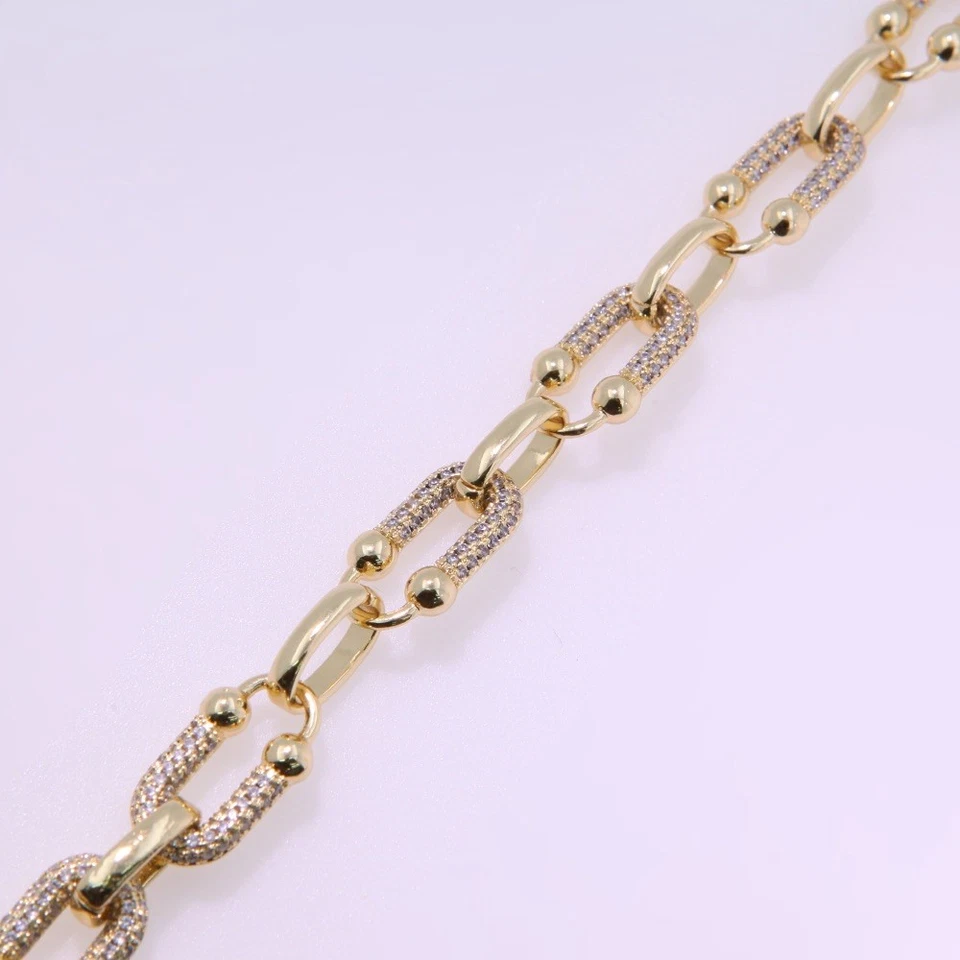 Ювелирный набор позолоченное ожерелье и браслет - Изображение 3 из 4