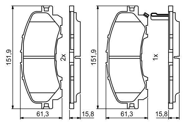 0 986 494 821 Bosch Brake Pad Set, Disc Brake for Infiniti, Nissan, Renault