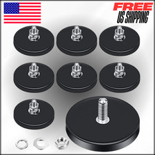 Neodymium Magnet Rubber Coated Mounting Scratch Safe Black Stud Magnet M6 1.69"