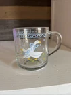 Vtg '87 Anchor Hocking Glass Geese Mug Raindrops 8 oz Farmhouse/Country Style