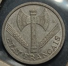 1943 France One Franc. AU or better,  Vichy Issue, Beautiful Coin. — photo 1