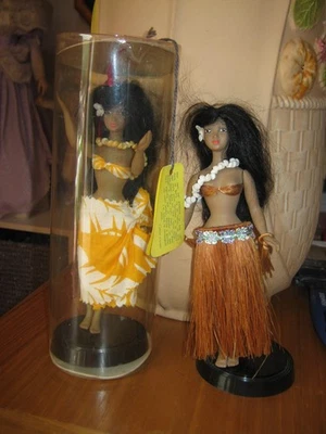 2 POUPEES TAHITIENNES EN CELLULOID PETITCOLIN 1960 - Photo 1/2