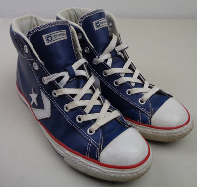 Converse All Star Chuck Taylor Star Player High Top Leder Sneaker Blau UK 5