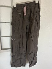 Wild Fable Women's Mid Rise Wide Leg Relaxed Cargo Pants Size XXS Pewter Gray