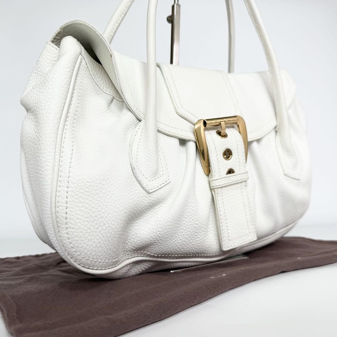 Celine Leather White Authentic Tote Bag G0706782