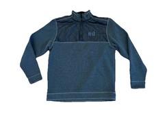 Harley Davidson Pullover Sweater Quarter Zip Gray Black Size Large Regular Mens