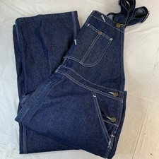 Vintage Sears Roebucks Blue Denim Carpenter Overalls Mens 44x30 Farming USA EUC