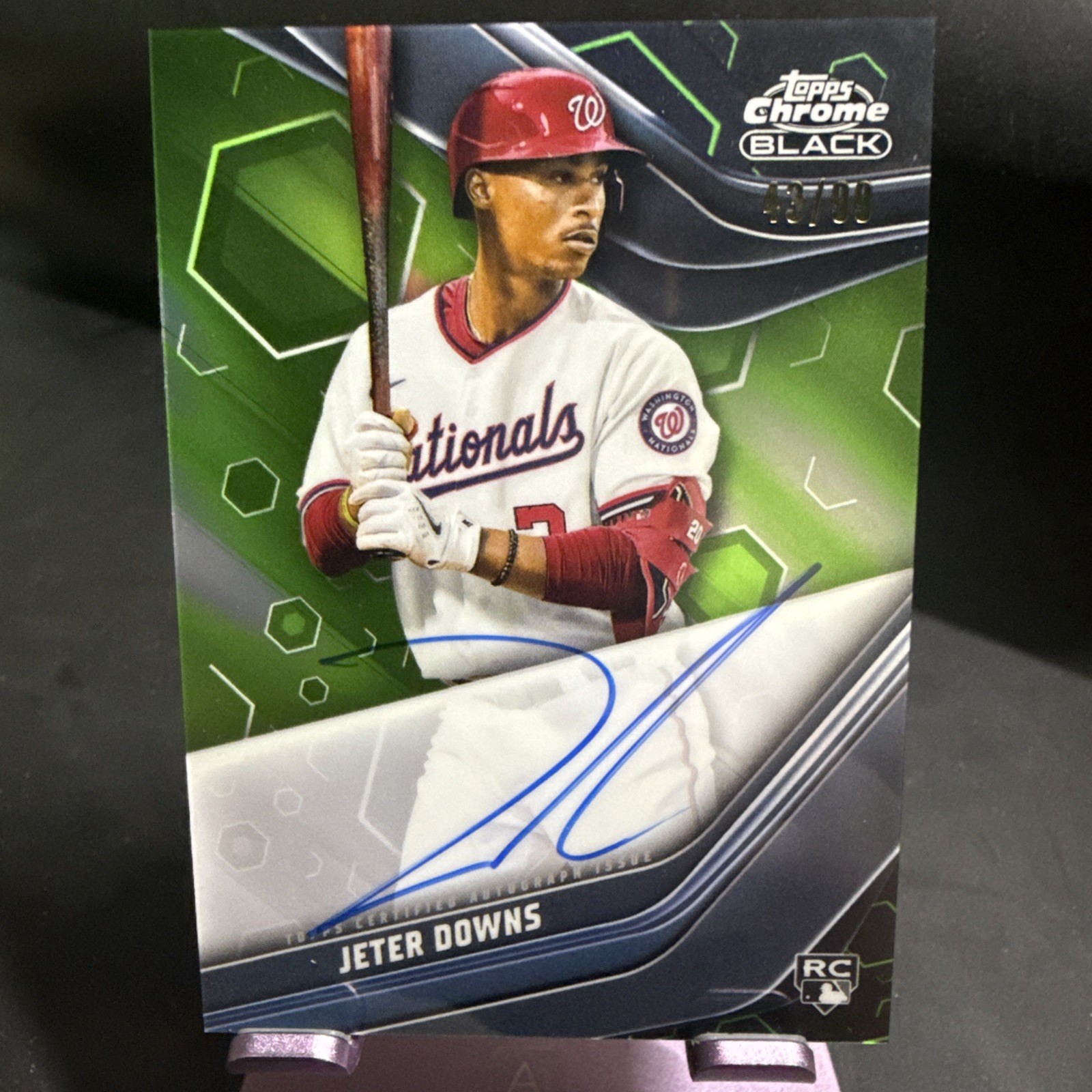 2023 Topps Chrome Black Green Refractor /99 Jeter Downs #CBA-JD Rookie Auto RC