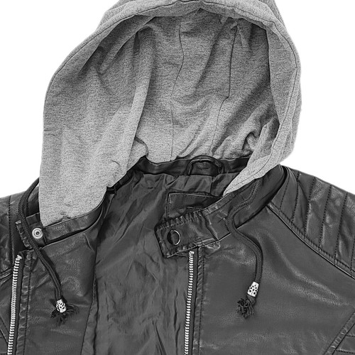Giacca Moto Uomo Giubbotto Leggero Eco Pelle Giubbino Slim Fit Casual VEQUE - Afbeelding 37 van 40