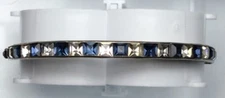 Vinatge Art Deco 1910 Sterling Blue & Paste Hinge Braclet Channel Set (c468)