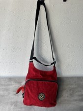 Vintage Kipling Private Transport John Monkey Red Messenger Bag with Coin Purse