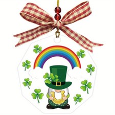 1pc Printed Acrylic Big Pendants Polygon Rainbow 90x90x2mm