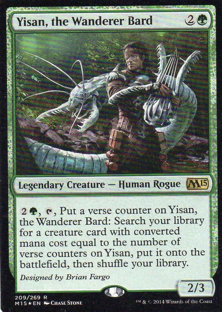 Yisan, the Wanderer Bard 1x FOIL MTG M15 Core Set Rare MINT green Yisan, the Wanderer Bard 1x FOIL MTG M15 Core Set Rare MINT green
