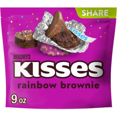   New Exclusive Hershey Kisses Rainbow Brownie Sprinkles Chocolate 9oz